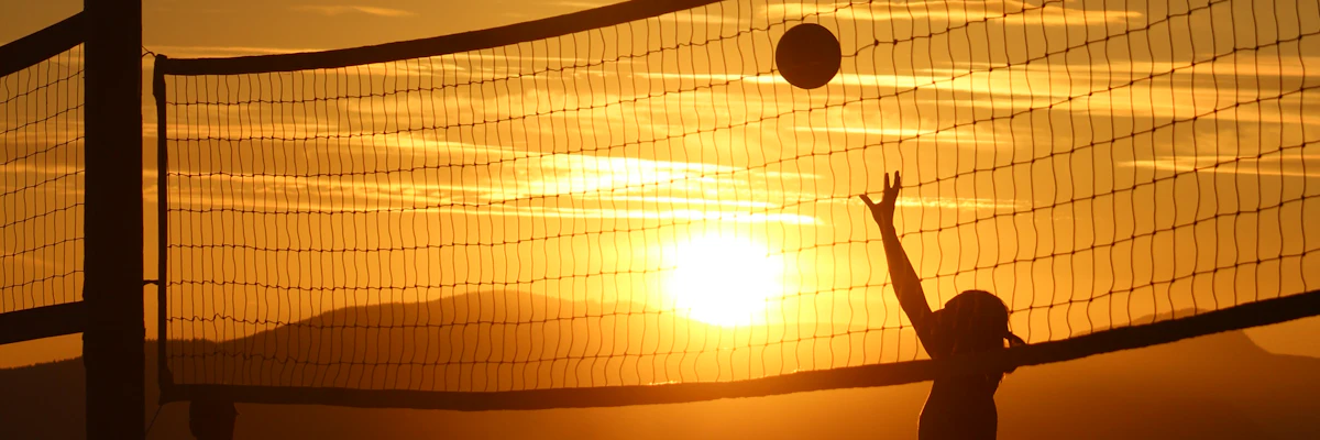 Beach volley courts on the sand